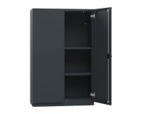 Armadio Ufficio Monoblocco 2 ante battenti 2 ripiani l x p x h 90 x 45 x 140 cm