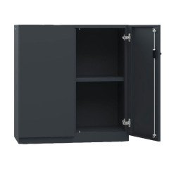Armadio Ufficio Monoblocco 2 ante battenti 1 ripiano l x p x h 90 x 45 x 95 cm