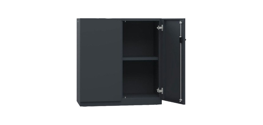 Armadio Ufficio Monoblocco 2 ante battenti 1 ripiano l x p x h 90 x 45 x 95 cm