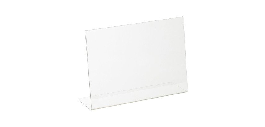 Présentoir de table incliné A4 paysage transparent