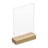 Présentoir de table double face avec socle bois A5 portrait