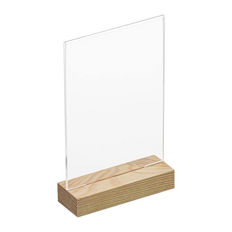 Présentoir de table double face avec socle bois A5 portrait