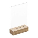 Présentoir de table double face avec socle en bois A6 portrait