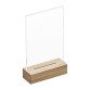 Présentoir de table double face avec socle en bois A6 portrait