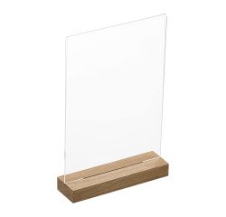 Présentoir de table double face socle bois A4