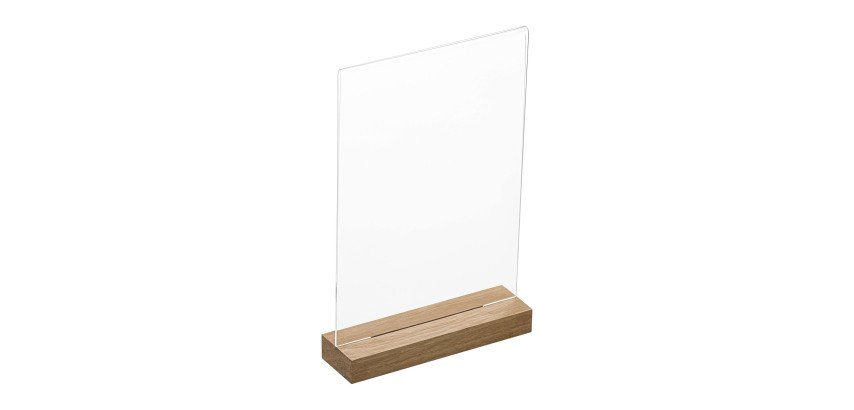 Tischaufsteller doppelseitig Holzsockel A4