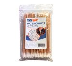 Batonnet bois embout coton - sachet de 100