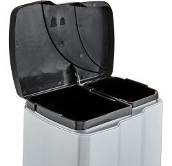 Poubelle 'gunnar', argent/anthracite
