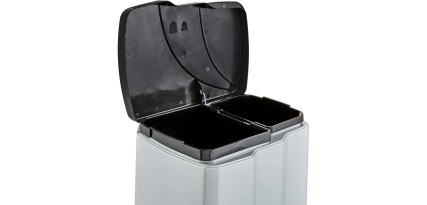 Trash can 'Gunnar', silver/anthracite