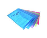 Storage wallet with snap button Rapesco A4+ assorted transparent - Pack of 5