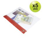 Pochettes de rangement zippées A5 Rapesco - Lot de 5