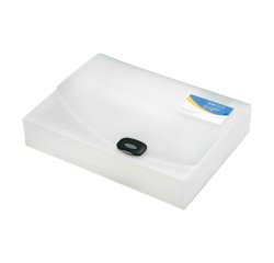 Valisette plastique Rapesco dos 6 cm blanche