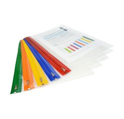 Aufbewahrungstaschen mit Reißverschluss A4+ von Rapesco, sortiert transparent - Packung mit 5 Stück