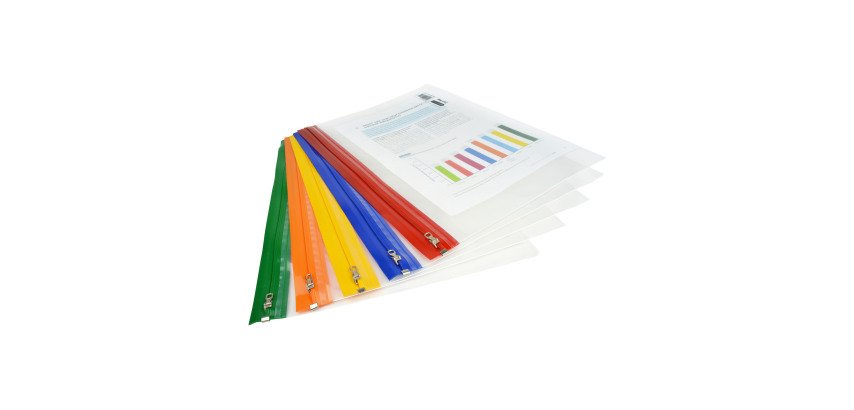 Aufbewahrungstaschen mit Reißverschluss A4+ von Rapesco, sortiert transparent - Packung mit 5 Stück
