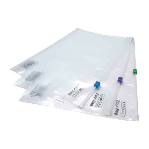 <div>Storage Pockets with Zipper A4+ Rapesco Transparent - Pack of 5</div>