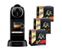 <div>Pack capsule coffee machine Magimix Nespresso Citiz, black + 3 Boxes of 50 L'Or coffee capsules</div>