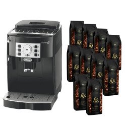 Pack Kaffeemaschine mit De'Longhi-Mahlwerk - Magnifica S + 10 Packungen á 1 kg L'Or Espresso Gourmet Arabica und Robusta-Kaffeebohnen