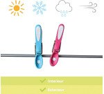 Pince à linge bi-matières extra fortes anti glissantes - Lot de 20