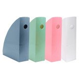 Exacompta Mag-cube AuteniK range of magazine files with an 8.2 cm spine in assorted colors.