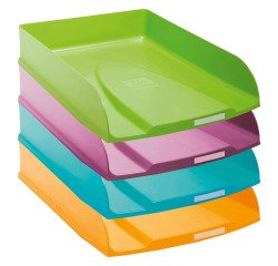 Set of 4 Exacompta Combo-Styli letter trays - assorted bright colors
