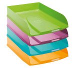 Lot de 4 corbeilles à courrier Exacompta Combo-Styli - couleurs assorties vives