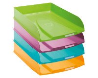 Set van 4 brievenbakjes Exacompta Combo Styli assortiment levendige kleuren
