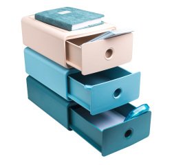 Lot of 3 Exacompta Tiny Box Skandi assorted color mini filing modules