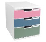 Module de classement Exacompta Modulo 3 tiroirs couleur