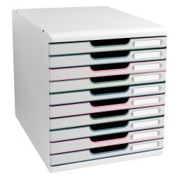 Exacompta Modulo 10-drawer assorted colors filing module