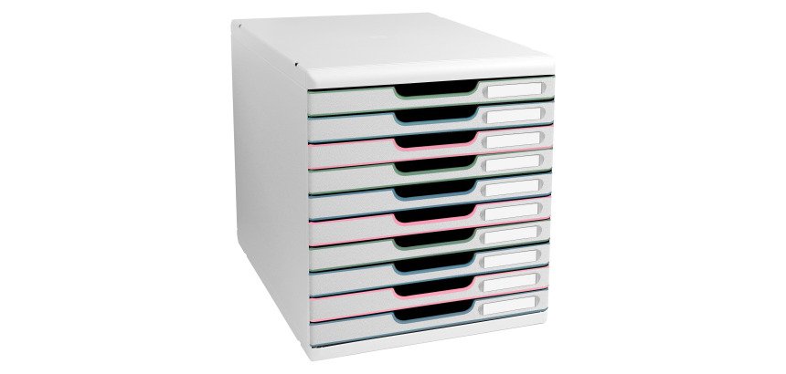 Classifying module Exacompta Modulo 10 drawers colored 