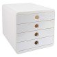 Module de classement Exacompta Pop Box 4 tiroirs blanc