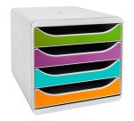 Module de classement Exacompta Big-Box 4 tiroirs gris clair