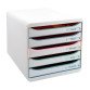 Module de classement Exacompta Big Box offre blanc 5 tiroirs couleur assorties