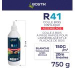 Colle à bois vynilique R41 D3 Bostik - Flacon de 750 g