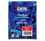 Teinture textile pour tissus multifibres Ideal - Rouge N°01 - Sachet de 15 g