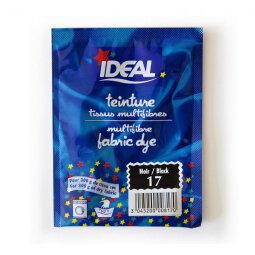 Teinture textile pour tissus multifibres Ideal - Noir N°17 - Sachet de 15 g