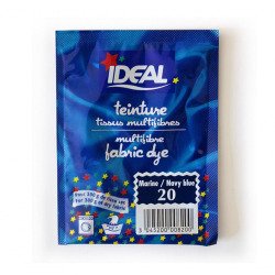 Teinture textile pour tissus multifibres Ideal - Bleu marine N°20 - Sachet de 15 g