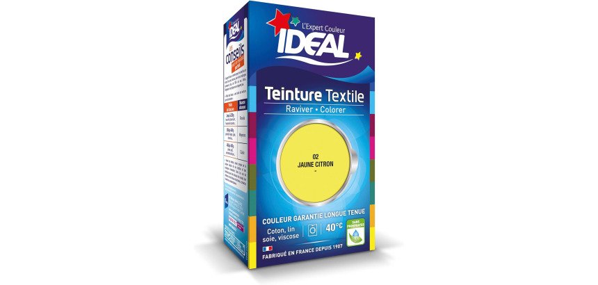 Teinture textile liquide Grand Teint Idéal - Jaune citron N°02 - 40 ml