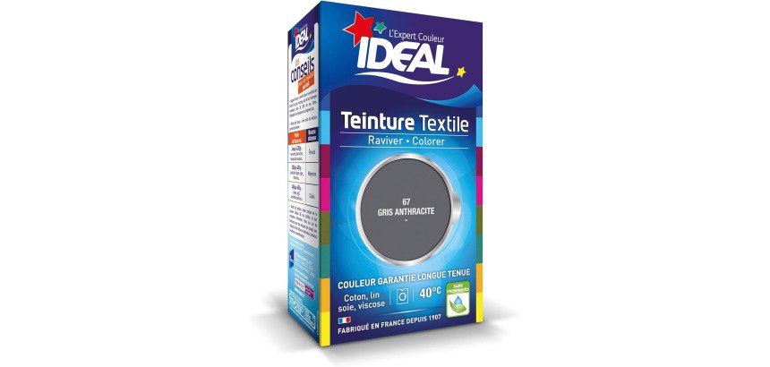 Teinture textile liquide Grand Teint Idéal - Gris anthracite N°67 - 40 ml