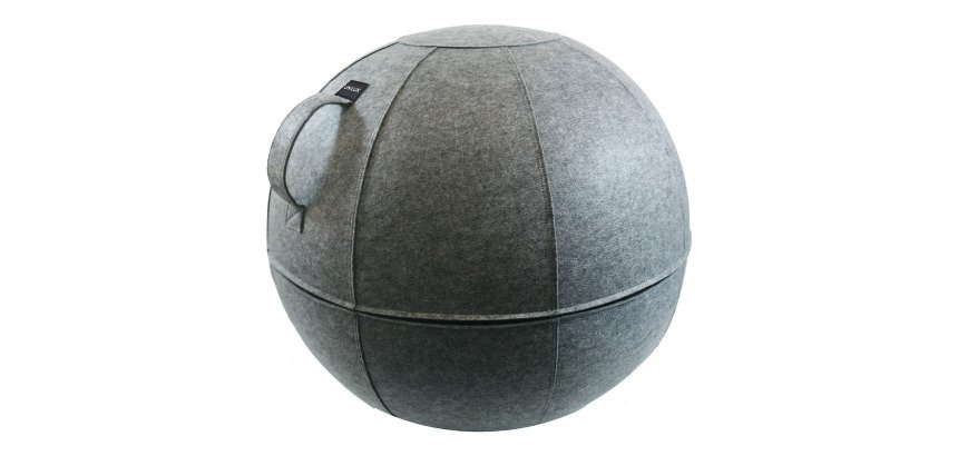 Siège ballon ergonomique Unilux Ø 65 cm Unilux Ergo Sphere en feutrine, gris