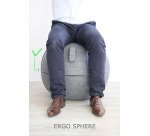 Siège ballon ergonomique Unilux diamètre 65 cm ergo sphere feutrine gris