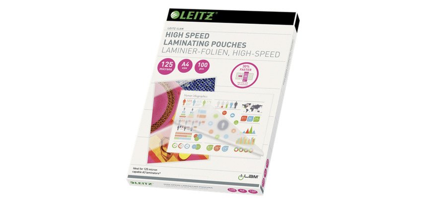 Pochettes de plastification Leitz Speed A4 2 x 125 µ brillantes - Boîte de 100
