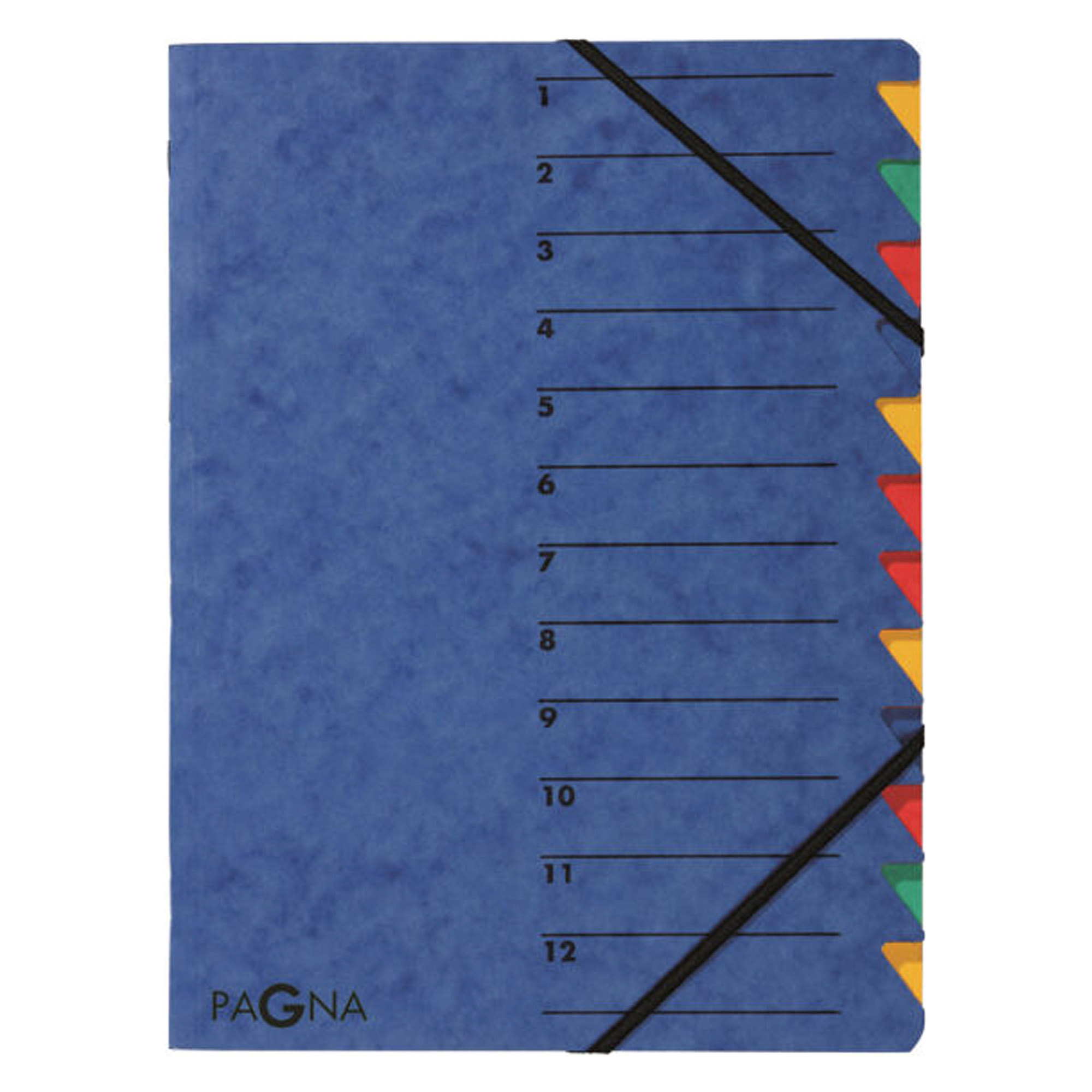 A4 Pagna 24141-04 Trieur En Carton Souple 12 Onglets Colorés Numérotés (Noir) (Import Allemagne Trieur Alphabétique