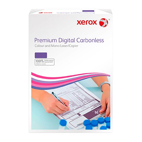 Hoja preensamblada sin carbón Xerox, 2 hojas, blanco/amarillo, A4 - Paquete de 250 copias.