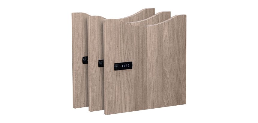 Lot of 3 melamine doors Lockers - Code lock