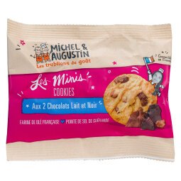 Minis cookies aux 2 chocolats Michel et Augustin - Carton de 11 sachets de 5