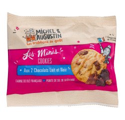 Minis cookies aux 2 chocolats Michel et Augustin - Carton de 11 sachets de 5