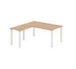 Bureau d'angle Eden L 160 X P 160 cm avec retour suspendu piètement métal