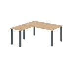 Bureau d'angle Eden L 160 X P 160 cm avec retour suspendu piètement métal