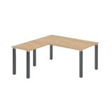 Bureau d'angle Eden L 160 X P 160 cm avec retour suspendu piètement métal